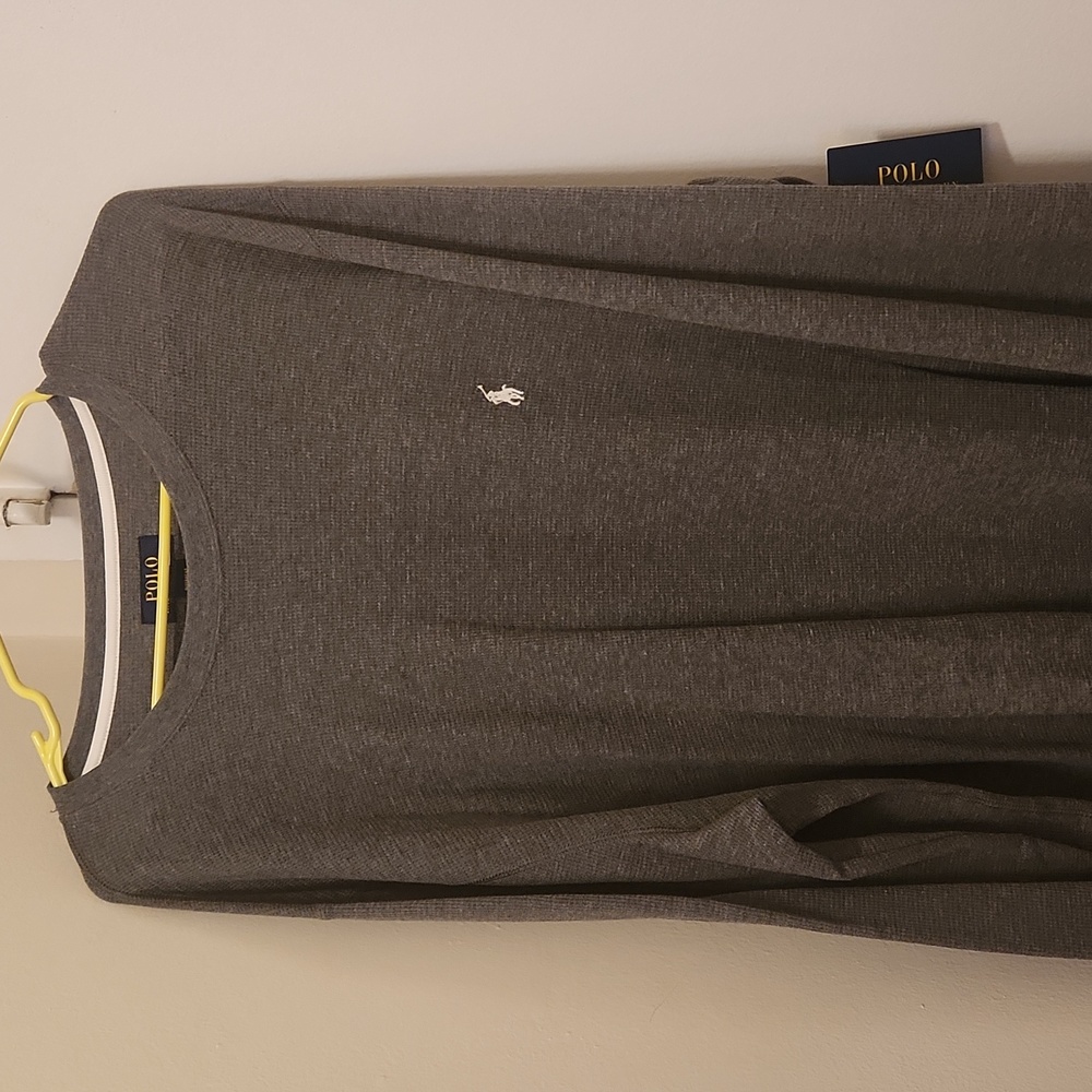 Men's Grey Long Sleeve Polo Shirt